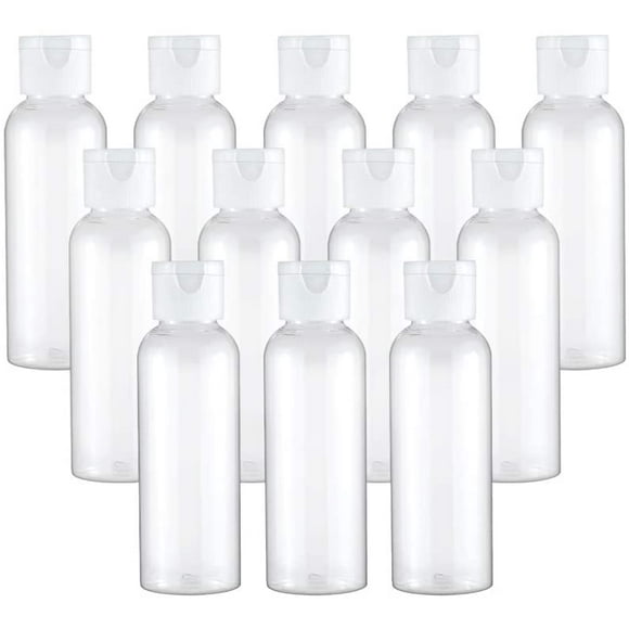 Plastic Travel Bottles, Clear 3.4oz/100ml Empty Lotion Bottle Small Squeeze Bottle Containers with Flip Cap for Shampoo Conditioner Toiletries 12 pack