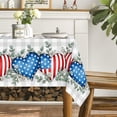 thumbnail image 4 of 4th of July Tablecloth 60x84 Inch, Patriotic Eucalyptus Hearts Independence Day Memorial Day Table Cover for Party Picnic Dinner Decor, 4 of 6