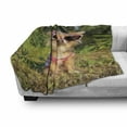 thumbnail image 3 of Chihuahua Soft Flannel Fleece Throw Blanket, Dog on Grass Wearing Sunglasses and Strappy Top Enjoying the Sun at Park, Cozy Plush for Indoor and Outdoor Use, 50" x 70", Multicolor, by Ambesonne, 3 of 6