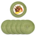 thumbnail image 1 of Juego de 6 manteles individuales redondos, manteles individuales de algodón tejido, manteles individuales lavables antideslizantes resistentes al calor para mesa de comedor de 7 pulgadas Vhermosa, 1 of 5