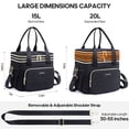 thumbnail image 6 of UKEIN 20L Expandable Insulated Lunch Bag for Women Men, Double Deck Leakproof Cooler Lunch Box, 5-Layer Thermal Lunch Tote for Camping, 6 of 7