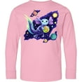 thumbnail image 3 of Inktastic Galaxolotl Cute Purple Space Axolotl Galaxy Design Long Sleeve Youth T-Shirt, 3 of 5