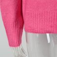 thumbnail image 2 of Vedolay Sweater Womens V Neck Sweater Long Sleeve Drop Shoulder Oversized Knit Pullover Tops,Hot Pink M, 2 of 5
