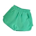 thumbnail image 2 of XMMSWDLA Girls Gym Shorts Girls Cotton Shorts Athletic Running Shorts with Elastic Workout Shorts for Girls Green Casual Shorts‌, 2 of 3
