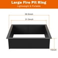 thumbnail image 2 of Square Fire Pit Ring, Heavy Duty Steel Fireplace Insert for Outdoor Camping and Garden Bonfire Pits - Portable Burner Base for Wood and Charcoal, 2 of 8