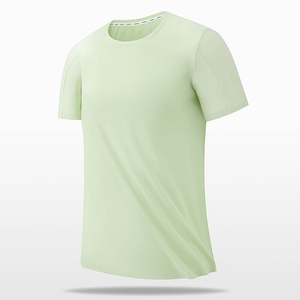 pstuiky Camisa de manga corta para hombre, Camiseta informal de verano para hombre, de color liso, holgada, de manga corta y cuello redondo camisetas de hombre l