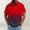 Red, variant on Men's Gradient Print Short Sleeve Golf Polo Shirt, Breathable Quick Dry Moisture Wicking Design, Loose Fit Athletic Performance Sport Top, Big and Tall Sizes M-4XL Red