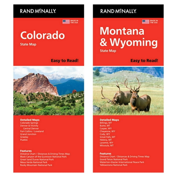 Rand McNally State Maps: Colorado and Montana/Wyoming (2 Maps)