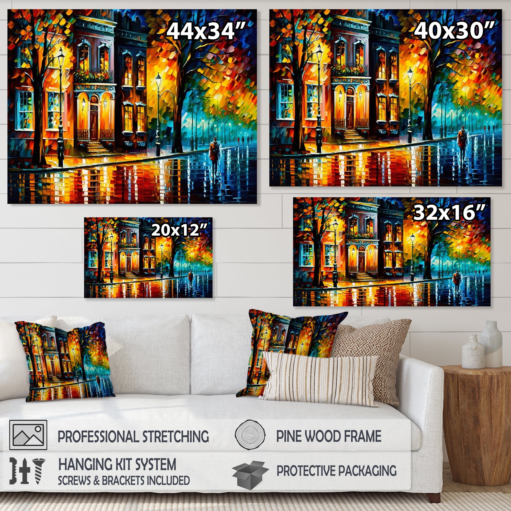 Designart Colorful Montreal City III Canvas Wall Art