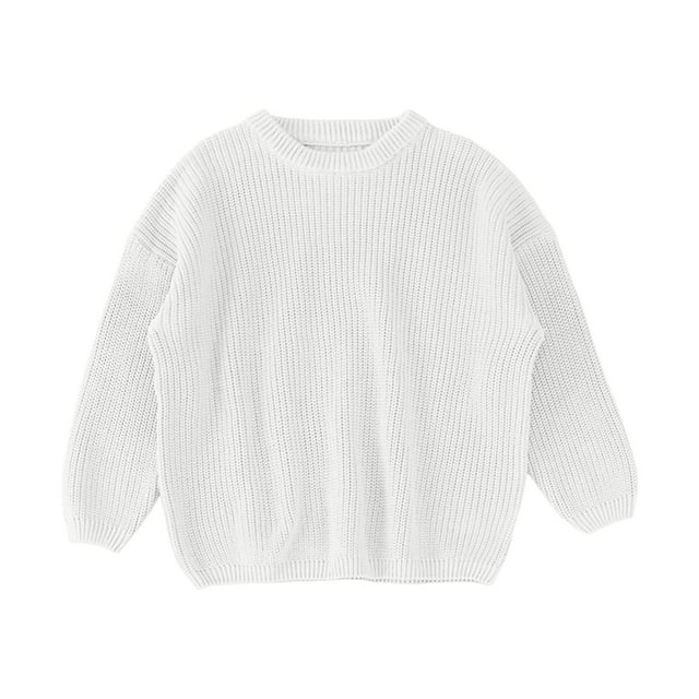 Kcodviy Tout-Petit Bébé Fille Garçon 4T Chandail en Tricot Chandail Col Rond Filles Chandail à Capuchon Manches Longues Chandail en Molleton Randonnée Automne Hiver Vêtements