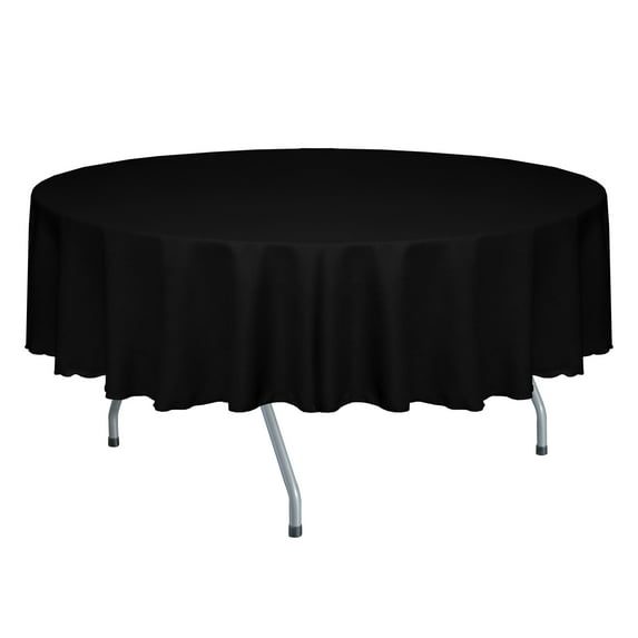 Ultimate Textile (10 Pack) Faux Burlap - Havana 84-Inch Round Tablecloth - Basket Weave, Black