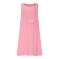 thumbnail image 4 of Ailaofu Women's Slub Linen Cotton Sleeveless Button Down Dress with Pockets Summer Beach Dress, 4 of 7