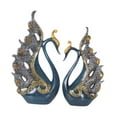 thumbnail image 2 of 2 figuras de cisne de resina decorativas con forma de cisne, elegantes y modernas para el hogar. azul, 2 of 9