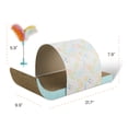 thumbnail image 5 of Catstages Cat Tunnel Scratcher with Feather Spring Toy and Removable Tunnel, Corrugated Scratching Pad for Rest, Play, & Nail Trimming, Multicolored, 5 of 5