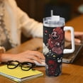 thumbnail image 6 of Lsque The Binding of Isaac Pattern 40 OZ Ice Bully Cup with Handle and Straw, Double Wall Stainless Steel Tumbler Travel Coffee Cup with Lid for Christmas Present, 6 of 8
