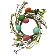 Evron International EV-125R-4 Easter Candle Ring with Easter Egg, Spring Floral Candle Ring, Easter Decorations for Home Kitchen or Dining Table