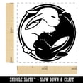 thumbnail image 2 of Yin Yang Sleeping Bunny Rabbits Self-Inking Rubber Stamp Ink Stamper - Purple Ink - Small 1 Inch, 2 of 7