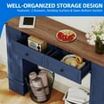 thumbnail image 2 of DEXTRUS Rustic Console Table with Storage Drawers, MDF Entryway Living Room Table, Blue, 2 of 8