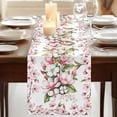 thumbnail image 3 of Table Runners 72 Inches Long Dress Scarves, Spring Floral Farmhouse Kitchen/Dining Table Runner, Coffee Tablerunners, Retro Pink Orchid Flowers Leaves Botanical 14x72 Inch, 3 of 9