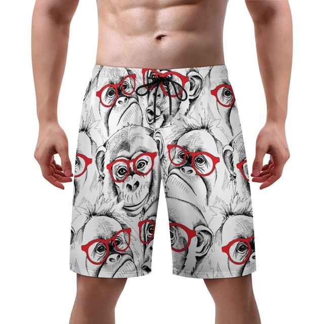 NICKSUN Men's Swim Trunks, Cute Print Quick Dry Summer Board Beach Shorts with Mesh Lining and Pockets