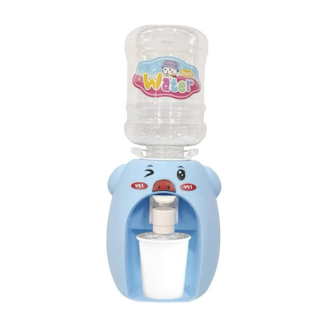 Mini dispensador de agua para niños, juguete de casa de rol, máquina de agua en miniatura encantadora Azul
