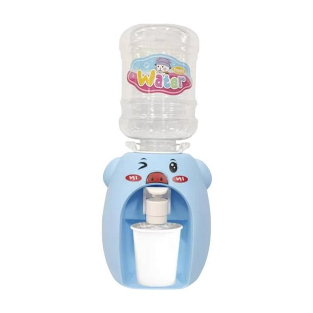 Mini dispensador de agua para niños, juguete de casa de rol, máquina de agua en miniatura encantadora Azul
