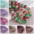 thumbnail image 2 of U8MO 20pcs 10mm Rainbow Colorful Crackled Crystal Glass Loose Beads For DIY Bracelet-14# Blue Red, 2 of 6