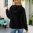 thumbnail image 4 of Fesfesfes Women Hooded Flannel Zipper Lace Long Sleeve Casual Sweatshirt Pullover Top Coat Clothes Sale, 4 of 7