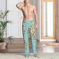 thumbnail image 3 of Cauagu World Travel Line Icons Map Mens Pajama Pants Sleep & Lounge Pants,PJ Bottoms with Pockets-Small, 3 of 7