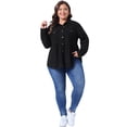 thumbnail image 3 of DARING DIVA Women's Plus Size Long Sleeve Button Down Blouses 3X Black, 3 of 6