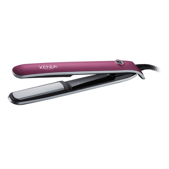 Xenia Paris Sleek 1" Professional Hair Straightener (Rubber Touch)-Pink