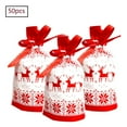thumbnail image 1 of Bolsas de regalo de Navidad con cordón, 50 unidades de paquete de Navidad de reno rojo festivo, regalo de caramelo, bolsa linda de plástico, bolsas de regalos de Navidad para aniversario de boda, Feliz Navidad (I) Zhivalor Decoración, 1 of 8
