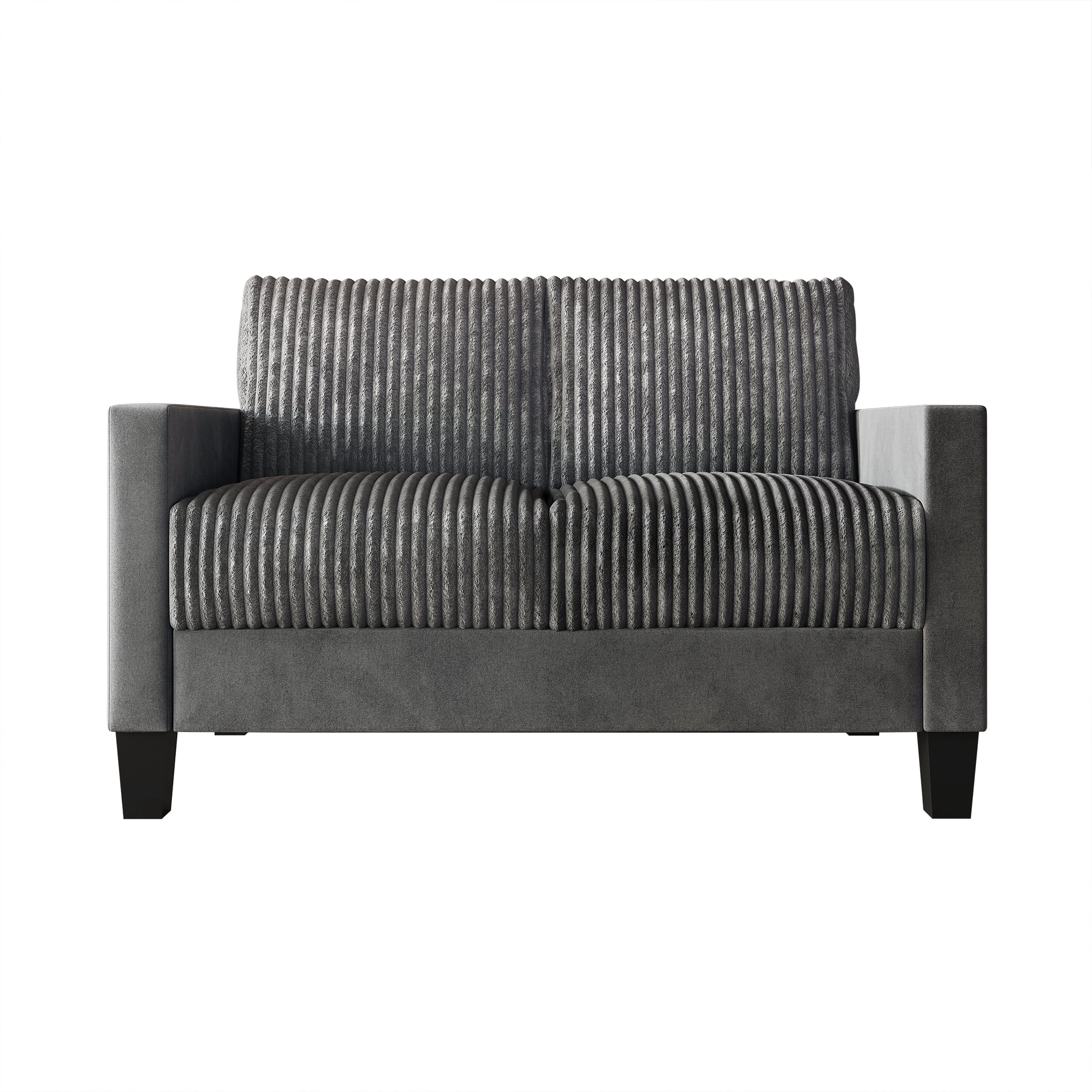 Castle Place Contemporary Corduroy Velvet Loveseat, Grey