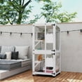 thumbnail image 2 of PawHut Maisonnette Extérieure pour Chat, Grand Catio avec Roues, Coffre de Repos, Blanc, 2 of 10