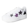 thumbnail image 2 of J. Adams Espadrilles à Plateforme pour Femmes - Chaussures de Mode Décontractées à Lacets - Blanc Multi-Étoile - 10, 2 of 4