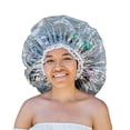 thumbnail image 4 of Gorros de ducha impermeables, gorro de peluquería, gorros de baño para cabello largo, gorro de ducha unisex., 4 of 5