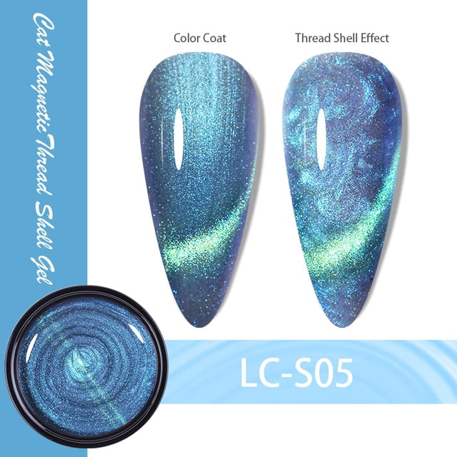 LILYCUTE 7ML Cat Magnetic Gel Nail Polish Pearl Shell Thread Pattern 9D Glitter Semi Permanent Soak Off Nail Art Varnish
