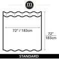 thumbnail image 3 of Decorative Get Clean Print - Easy Care Fabric Shower Curtain with Reinforced Buttonholes, for Bathroom Showers, Stalls and Bathtubs, Machine Washable - 72" x 72" - White/Mint Green, 3 of 5