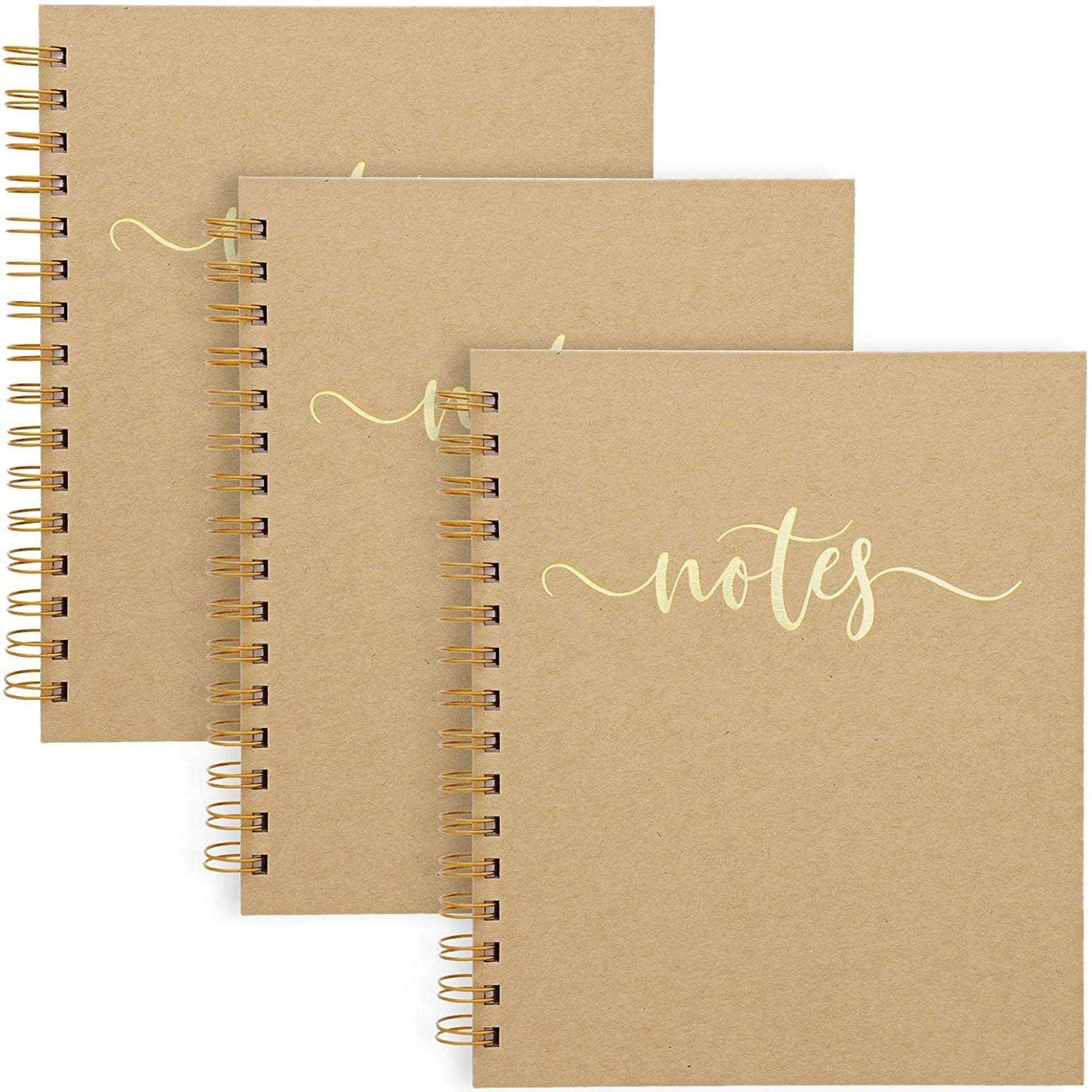 B-THERE Bundle of 4 Kraft 5.7 x 8.22 Soft Cover Notebook Journal for Women and Men w/Dual Colored Kraft Paper