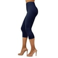 thumbnail image 2 of Gilbin Ultra Soft Capri High Waist Leggings for Women-Many Colors -One Size & Plus Size (Navy 3X-5X), 2 of 3