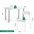 thumbnail image 4 of Juego De Comedor Mesa 4 Sillas Rectangular De Cristal 4 Personas Elegante Kingshouse blanco 5, 4 of 8