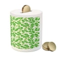 thumbnail image 3 of Irish Piggy Bank, Gaelic Nature Garden Theme Spring Clovers with Hearts Freshness, Ceramic Coin Bank Money Box for Cash Saving, 3.6" X 3.2", Lime Green Pistachio, by Ambesonne, 3 of 4