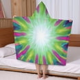 thumbnail image 5 of Colorful Tie Dye Burst Pattern Hooded Bath Towel，50"x30" for Ages 3 To 12 Kids, Quick Dry Lightweight Soft Microfiber Hood Beach Towel Cover Up for Kids, 5 of 7
