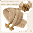 thumbnail image 4 of Benehair 50S Keratin Pre Bonded Nail U Tip 100% Real Human Hair Extensions Fusion 1g Thick Highlight Blonde Invisible Soft Long, 4 of 13