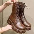 thumbnail image 4 of JUSLIO Womens Boots,Chunky Heel Boots Mid Calf Boots Platform Zipper Comfort Lace Up Plus Size Boots, 4 of 8