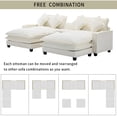 thumbnail image 3 of Newboti Furniture 111" Sectional Sofa Chenille Upholstered Sofa with Two Removable Ottoman, Two USB Ports, Two Cup Holders and Large Storage Box for Living Room, Beige BN.6099, 3 of 16
