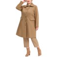 thumbnail image 2 of Agnes Orinda Women's Plus Size Coats Peter Pan Collar Single Breasted With Pockets Trench Winter Long Peacoat 4X Camel, 2 of 6