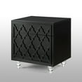 thumbnail image 4 of Leife Black Sidetable/Nighstand - Trellis Lacquer-Finish, Lucite Legs, 4 of 9