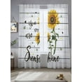 thumbnail image 2 of Sunflower Sheer Curtains 96 Inch Long 2 Panels, Sunshine Plant Farmhouse Wood Texture Light Filtering Rod Pocket Semi Sheer Curtains, Sheer Voile Drapes for Living Room Bedroom, 52"x96", 2 of 5