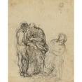 thumbnail image 2 of Domenichino 15x18 Black Ornate Wood Framed Double Matted Museum Art Print Titled - Figure Piece, 2 of 5
